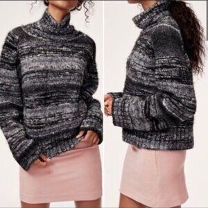 Aritzia Babaton Titus Cropped Alpaca Wool Turtleneck Sweater Size XS Neutral